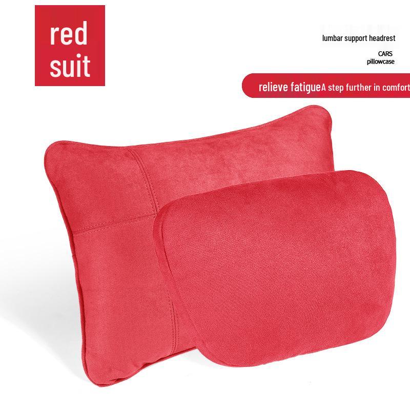Suede Lumbar Pillow for Maybach: Headrest Cushion and Neck Support.