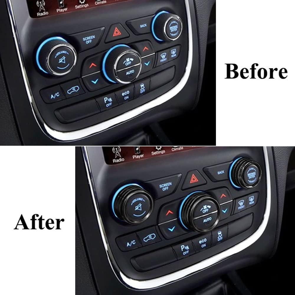 Copertura pulsante manopola volume climatizzatore AC adatta per Dodge Durango 2014 2020 Jeep Cherokee Grand Cherokee 2014 2021 nero