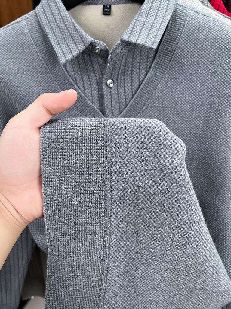 Woodpecker Men's Winter Fleece-Lined Turtleneck Sweater - Thick, Warm Knit for Middle-Aged Dads