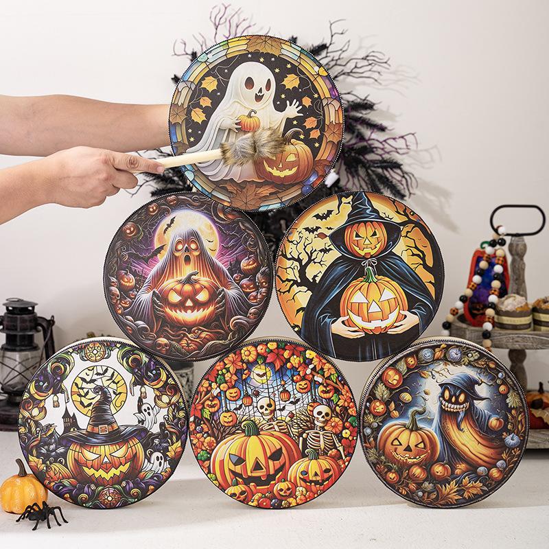 Ghost Festival Decoration Halloween Ghost Pumpkin Drum Shaman Drum Atmosphere Drum Beating Music Drum Undead Drum