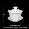 Chaoshan Pure White Ceramic Sancai Gaiwan Tea Bowl