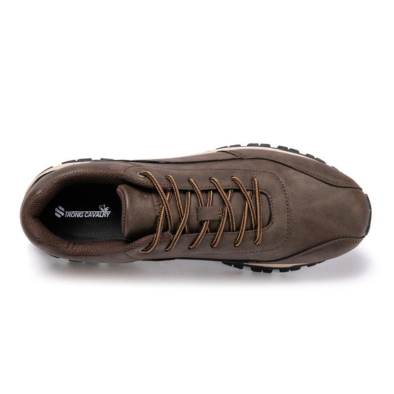 Fashion Men Genuine Leather Patchwork Hiking Shoes New Soft Bottom Trekking Sport Trainers Lightweight Walking Outdoor Jogging Sneakers