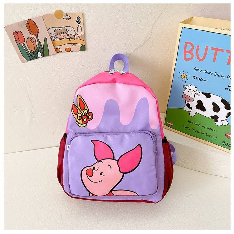 Cute Cartoon Bear Tiger Piglet Pattern Large Capacity Lightweight Backpack Fashion School Bag For Boys And Girls