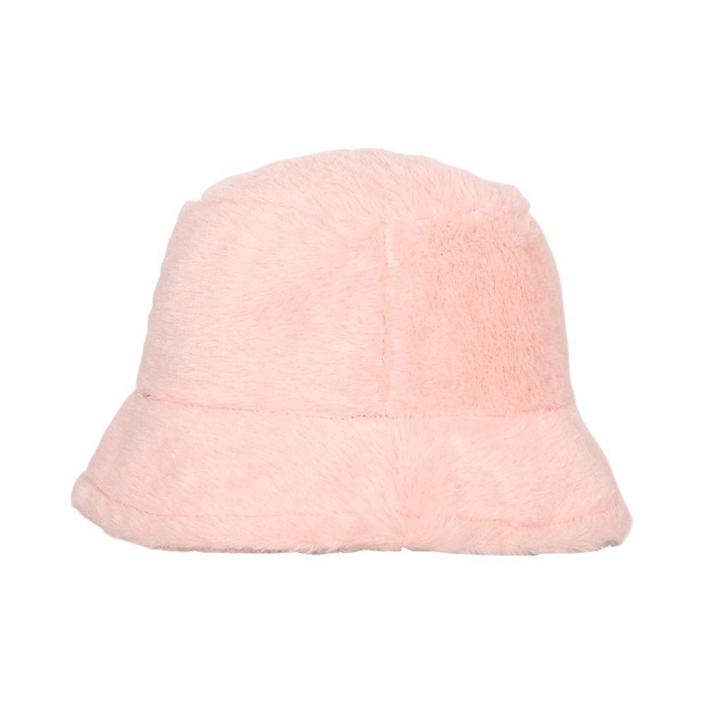 Faux Fur Bucket Hat Soft Flat Top Cap Gift Fisherman's Cap  Women Lady