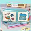 Canvas Picnic Series Pencil Case With Large Capacity For Students And Office Use
