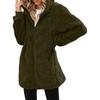 Women's Fashionable Casual Warm Thick Checkered Plush Mid-length Elegant Button And Zipper Cardigan Coat