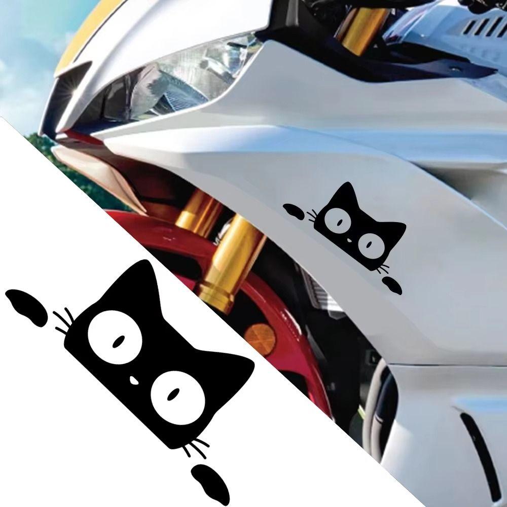 10pcs Black White Car Window Decals Cat Peeking Stickers Electric Motorcycle Stickers
