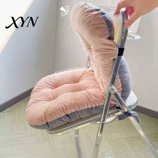 Plush Seat Cushion for Long Sitting Chair with Back Support, Desk Dorm Room Pad Ties, Non-slip Office Dining And Gaming Chairs Comfortable Study