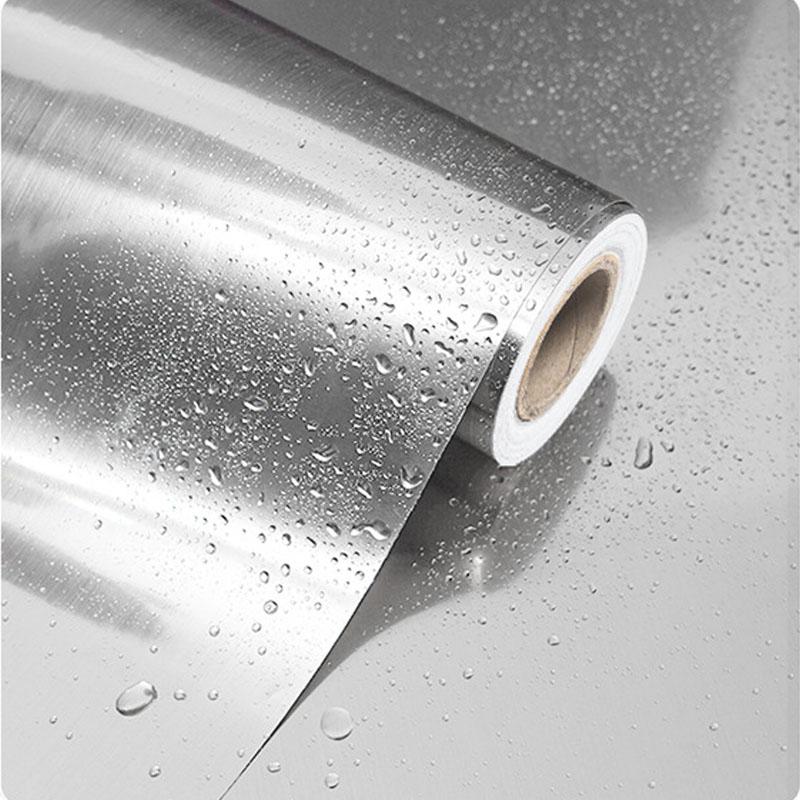 40cm Edelstahl Wandaufkleber Küche Wohnzimmer Arbeitsplatte Klebefolie Kühlschrank Metall gebürstet silber