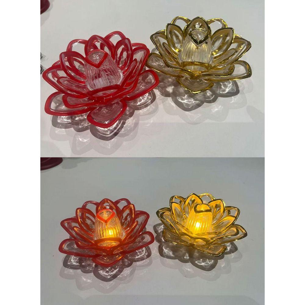 Flicker Effect Flameless Candle Multicolor Lotus Design Light LED Lotus Lamp  Home Decoration