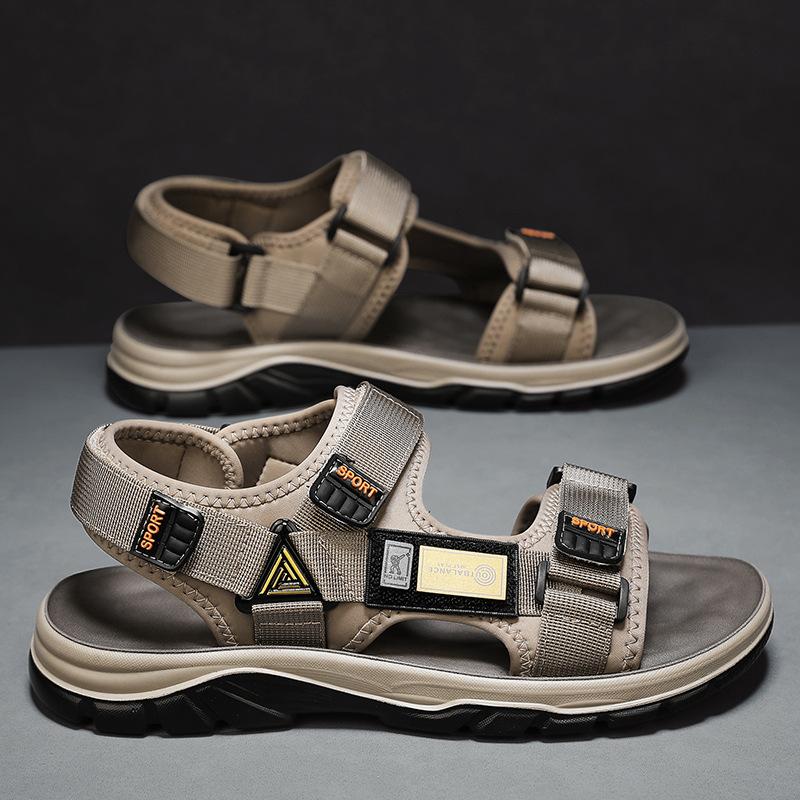 

Сандалии мужские летние новые универсальные повседневные удобные сандалии трендовые уличные нескользящие износостойкие спортивные пляжные мужские сандалии 44 хаки