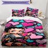 3pcs Duvet Cover Set (1*Duvet Cover + 2*Pillowcase, Without Core), Sexy Doll Print Soft All‑Season Bedding Set, Home Bedroom Decor Gift