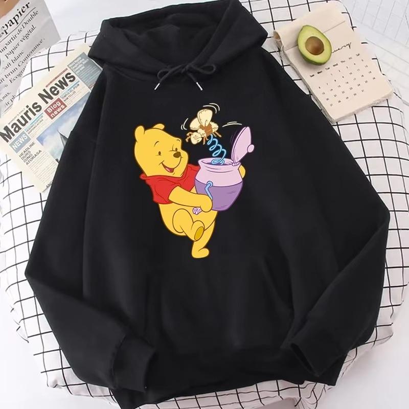 Kawaii Winnie Pooh Bear Printed Hoodie Fashion Autumn Men and Women Casual Long Sleeve Streetwear Sweater Harajuku Pullover Top