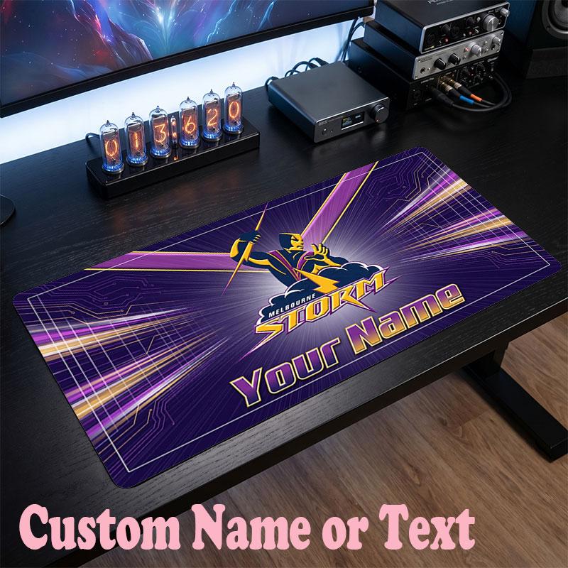 Melbourne Storm Customized Name Text Mouse Pad, Large Desk Mouse Mat Personalized Home Office Present