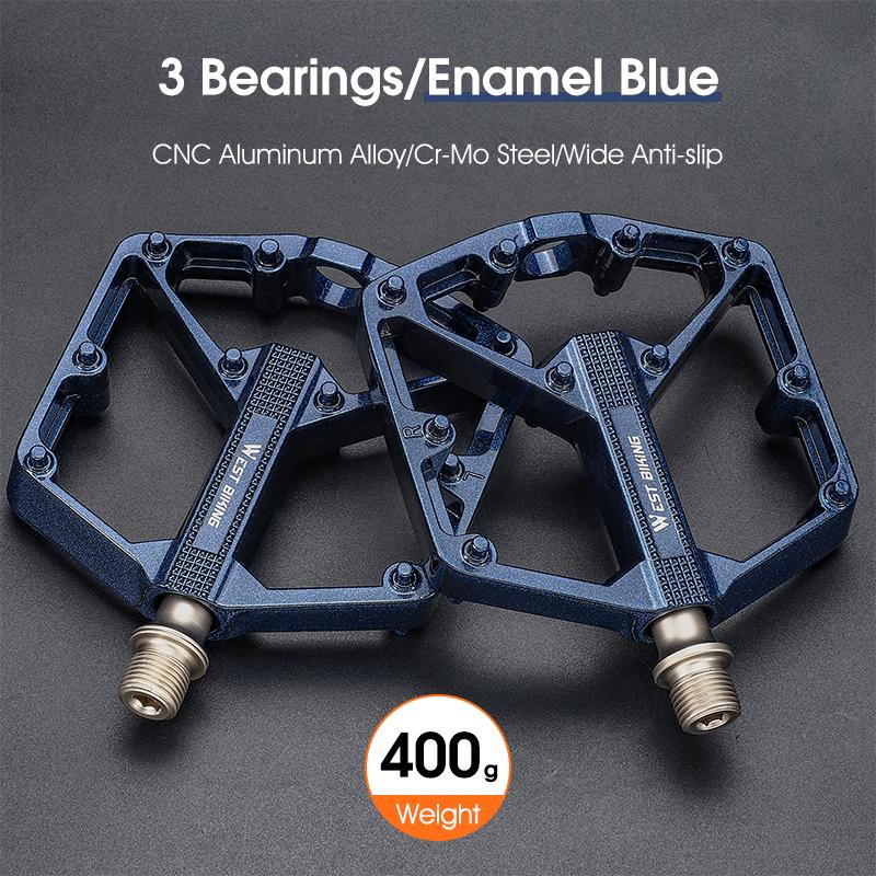WEST BIKING MTB Bike Pedals 3 Bearing Aluminum Alloy Widened Non-Slip Platform Pedals Road Cycling City Folding Bike Flat Pedals
