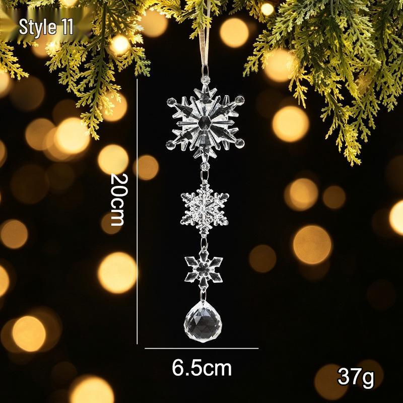 Crystal Clear Acrylic Snowflake and Icicle Christmas Tree Ornaments