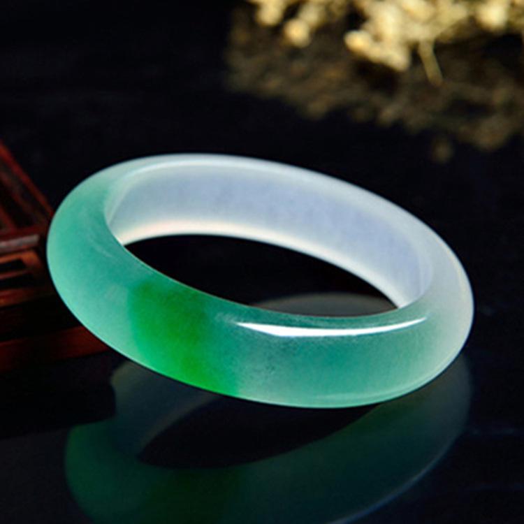 

Jade Bangle: Myanmar Green Dot Jadeite Quartzite