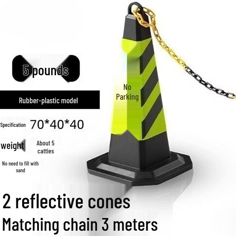 DAXTE Rubber Traffic Cone with No Parking Sign