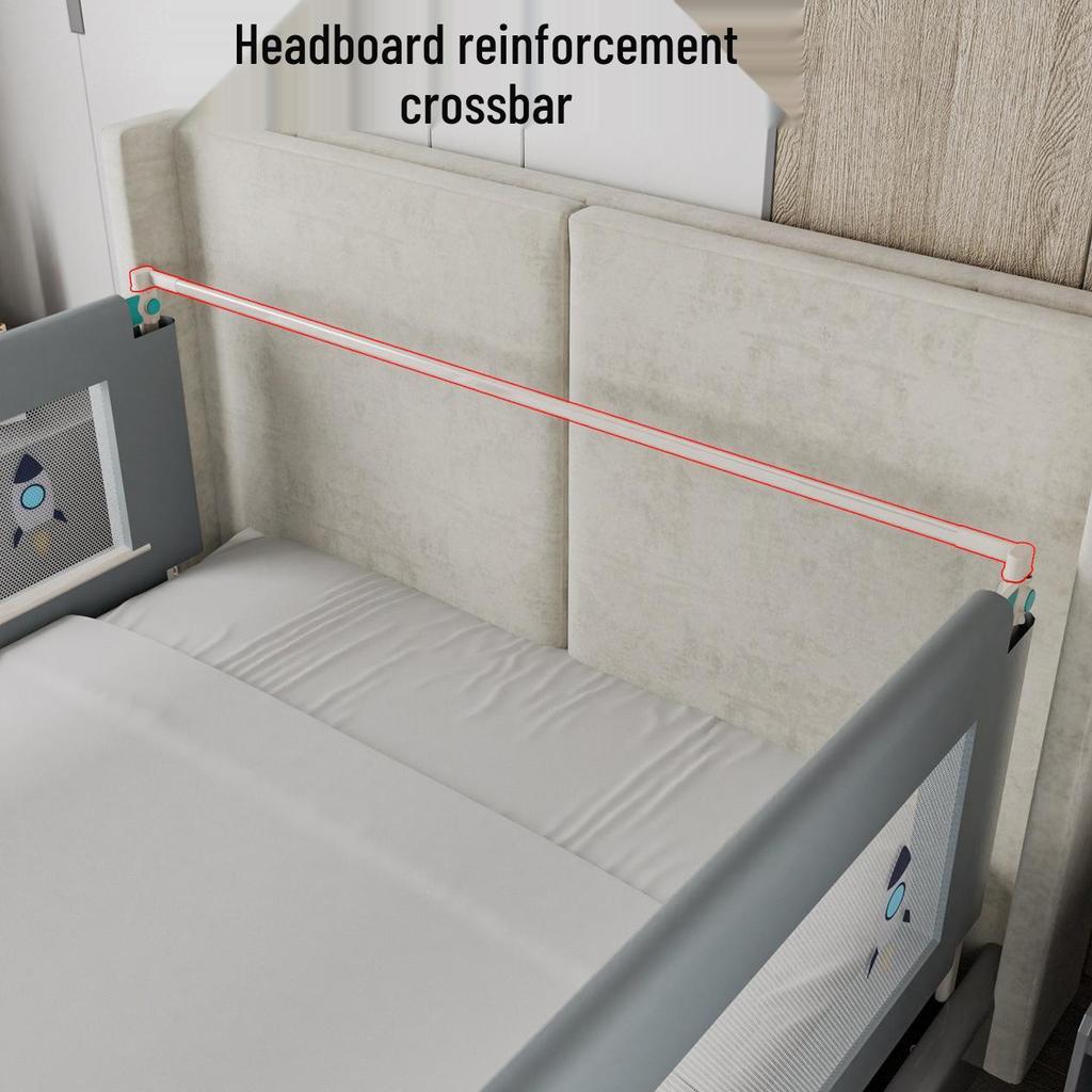 3-Sided Baby Bed Guardrail with Vertical Lifting for Safety & Anti-Collision