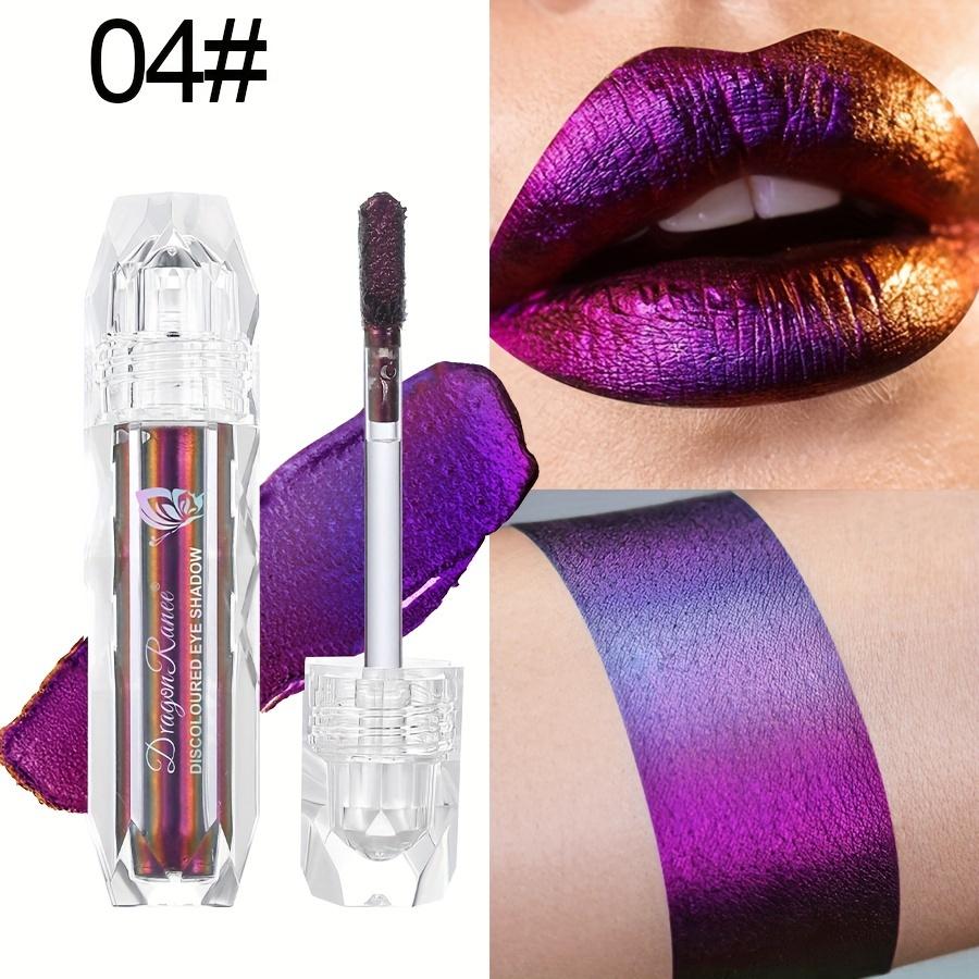 9-Color Chameleon Metallic Lip Gloss Lip Glzae High Shine Long-Lasting Lipstick Coral Tones for Stage & Halloween Makeup