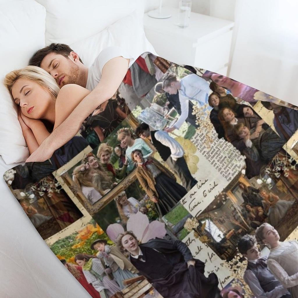 Little Women Collage Throw Blanket Moving Bed linens sofa bed blankets and throws Blankets