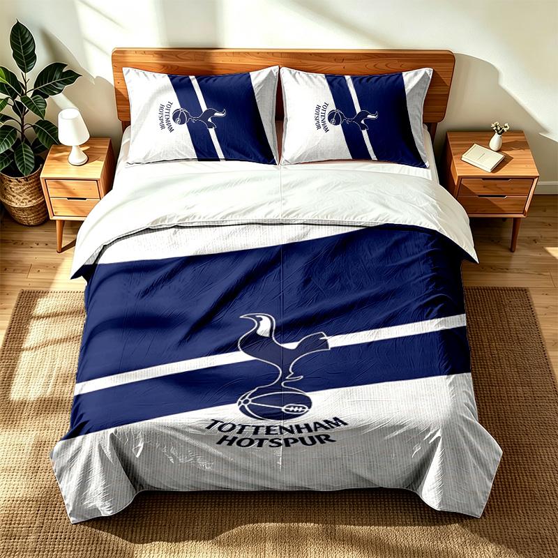 Tottenham Hotspur FC (23) 3pc Set Suitable for Master Bedrooms Soft and Comfortable an Ideal Gift for Family and Friends Includes One Duvet Cover and 