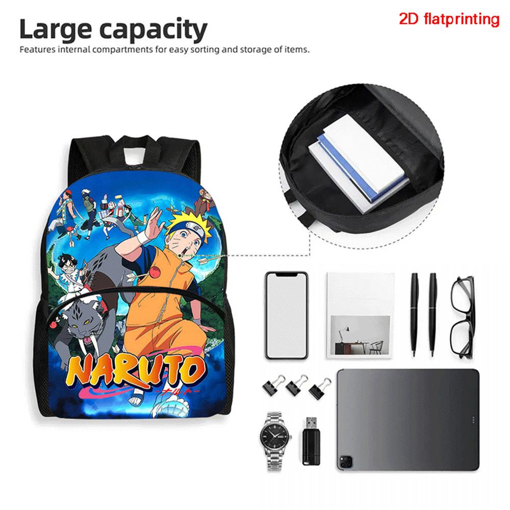 NARUTO Anime Kids Mochila Backpack,With Adjustable Shoulder Strap & Front Pocket,Lightweight & Durable,for Boys & Girls Age 5-10