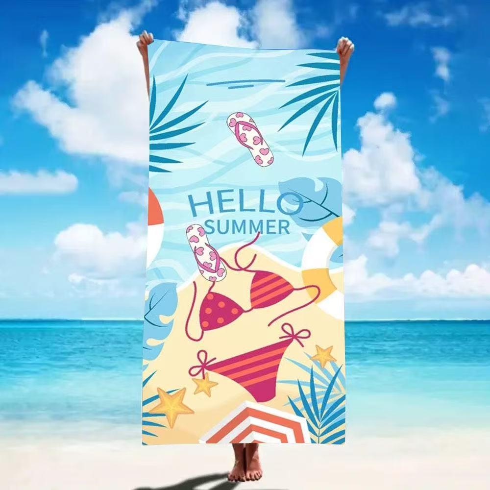 Ultra-Fine Quick-Drying Seaside Print Beach Towel