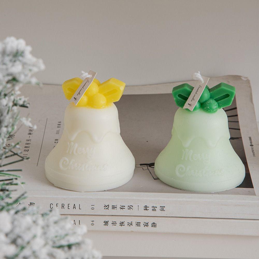 Silicone Elk Candle Mold Small Bell Christmas Candle Mold Aromatherapy Candle   Candle Making