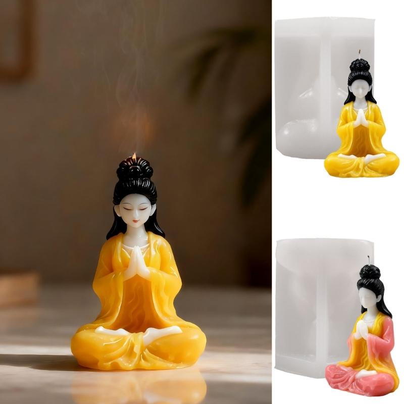 Buddhistische Form Silikonform Mehrzweck-Silikonkerzenform Zum Herstellen von Kerzen Seife Gipsskulptur Heimdekoration
