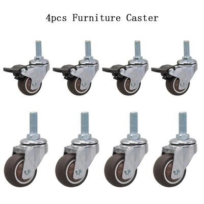 4pcs Ruedas Giratorias de Goma Suave para Muebles, Ruedas Giratorias Silenciosas para Carrito, Ruedas para Cama Cuna de Bebé, Accesorio Doméstico