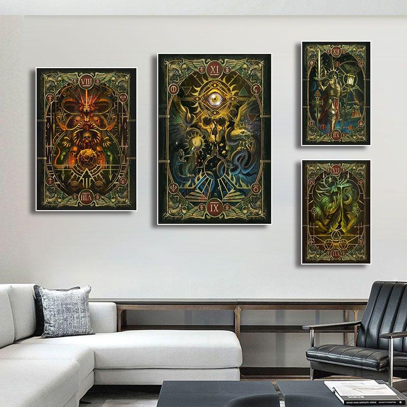 The Emperor's Tarot Canva Prints Art Posters Vintage Wall Art Canva Painting Printing Pictures for Living Room Decoration