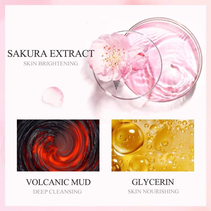 LAIKOU Sakura Mud Mask Cleansing Whitening Moisturizing Oil-Control Anti-Aging Clay Mask/Facial Skin Care