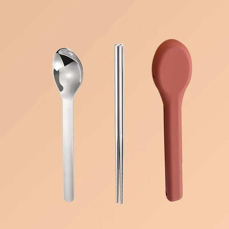 

3-Piece Portable Flatware Pocket Utensils Set Fork Spoon Knife Set with Case for Lunch Travel Camping School Work Picnics