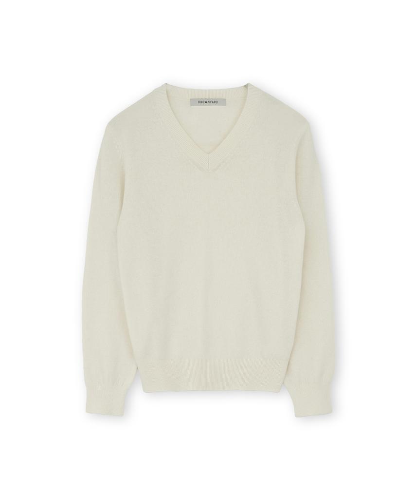 Beulaunyadeu W Extra Super Fine V-Neck Knit, Ivory