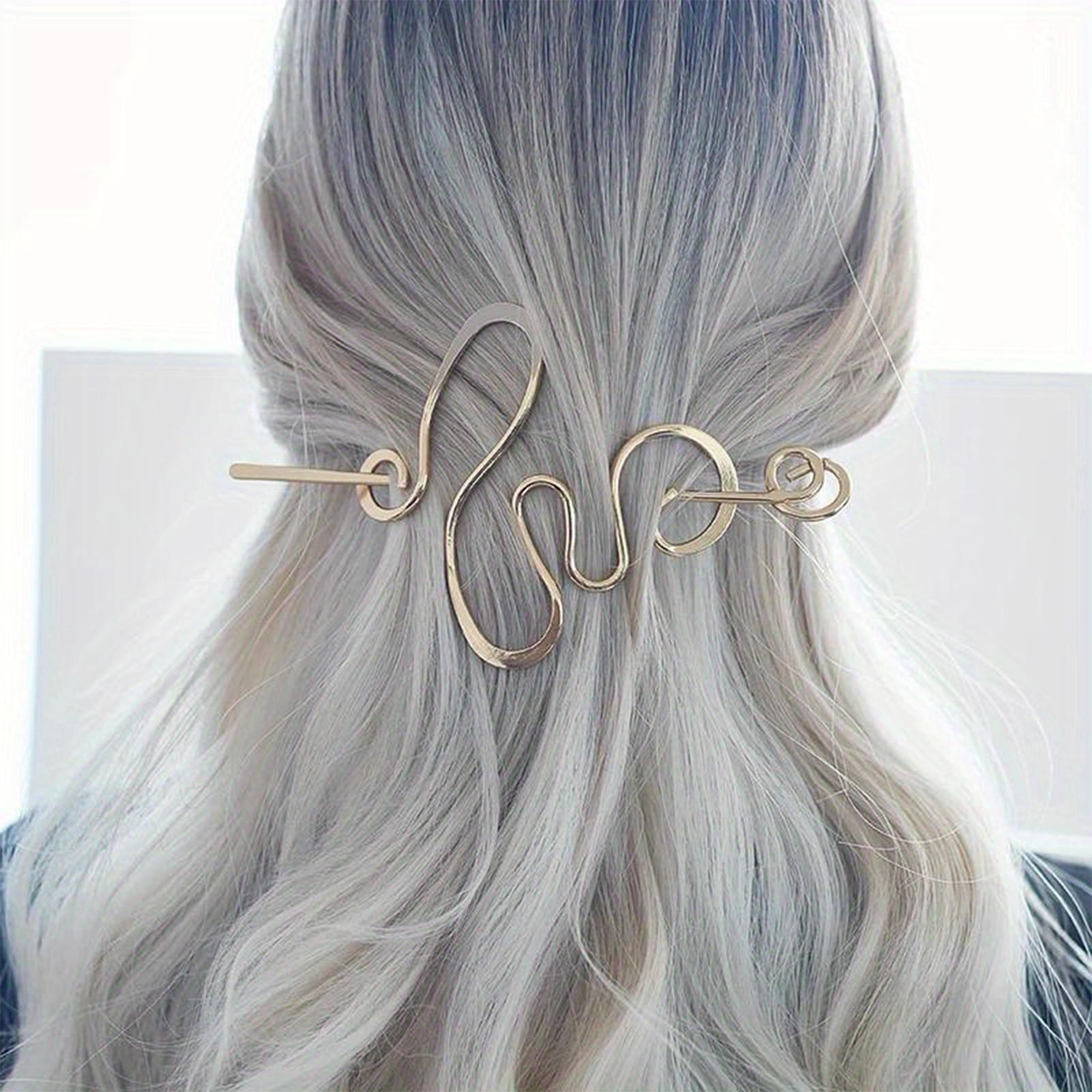 Hair Stick for Women, Large Curved Hairpin, Irregular Design , Fashion Updo Accessory one size