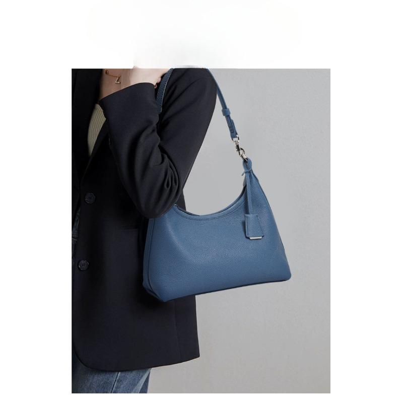 Purple Hand held Underarm Bag Genuine Leather Fashion Crossbody Bag Women's New Style Handbag Women's Method