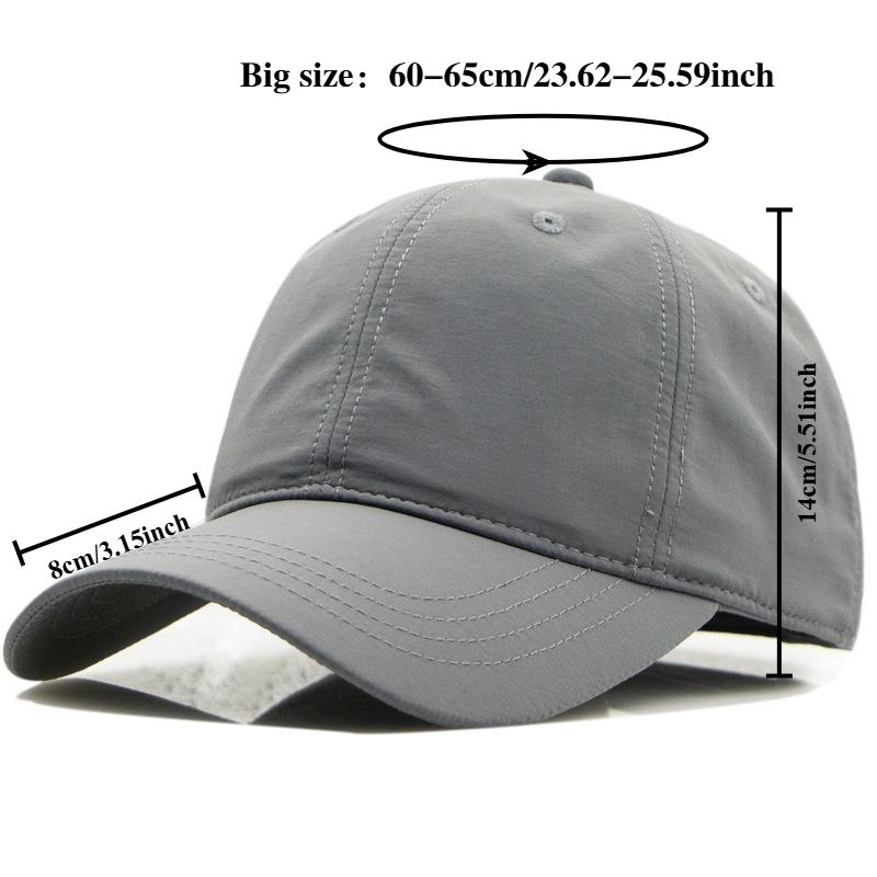 Xxl 65Cm Big Size Men Summer Baseball Caps Soft Top Big Head Waterproof Quick-Drying Trucker Caps Korean Women Visor Sports Cap