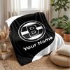 Borussia Mönchengladbach Custom Name Text Flannel Blanket Soccer Logo Personalized Fleece Throw Blanket Special Gift For Sofa Bedroom Home