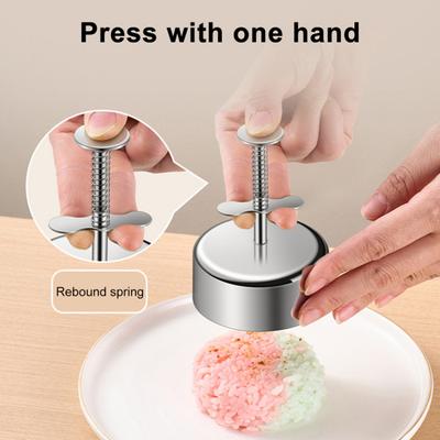 Nerezová forma na onigiri, výrobník sushi rýžových koulí, kulatý, ve tvaru hvězdy, květiny, bento rýžový lis, potravinářský kuchyňský nástroj na dorty, karbanátky, saláty