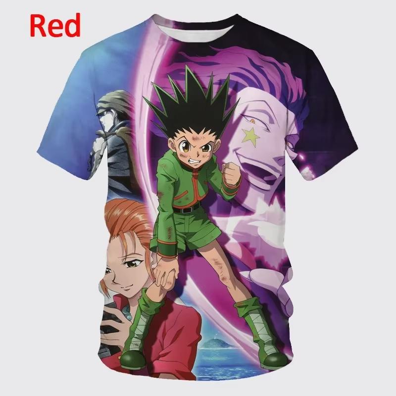 

Летняя футболка с круглым вырезом и 3D-принтом аниме Hunter X Hunter, модная повседневная детская футболка с короткими рукавами для мальчика 150