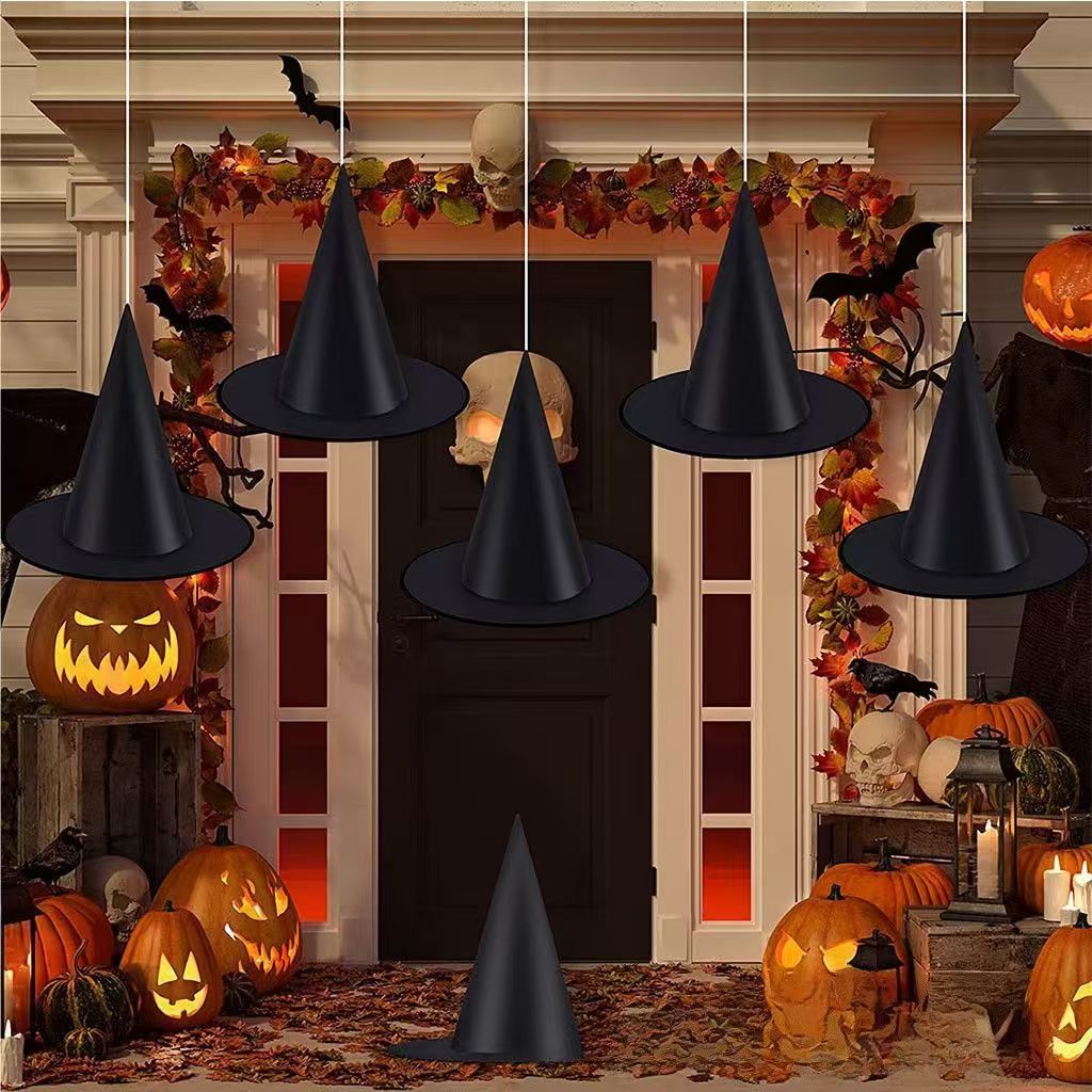 Classic Black Witch Hat Unisex Adult & Kids Wizard Hat for Halloween Cosplay Costume & Masquerade Party Carnival Decoration
