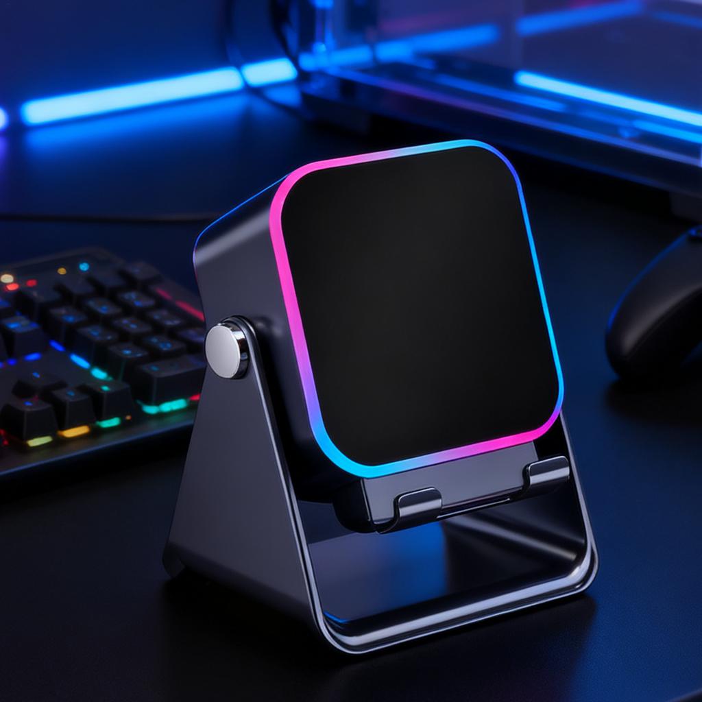 Induction Speaker For Cell Phone Audio Station Foldable with Light 10W Phone Holder Wireless Charger Speaker for Home Office