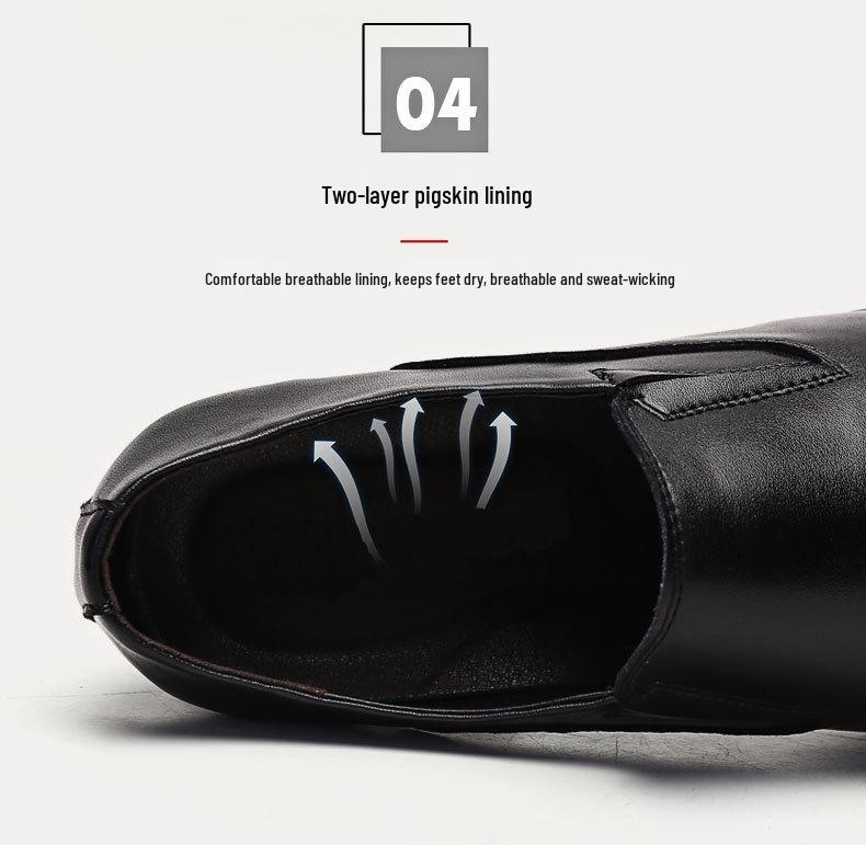 Men's High Heel Leather Shoes - 6CM and 8CM Height Options, Genuine Leather, Trendy Pointed Design