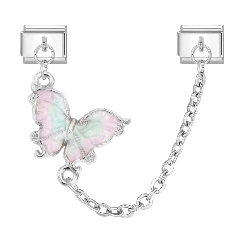 Simple Design Butterfly Star Heart Tassel Chain Pendant Italian Charm Links Fit 9MM Stainless Steel Bracelet DIY Making Jewelry