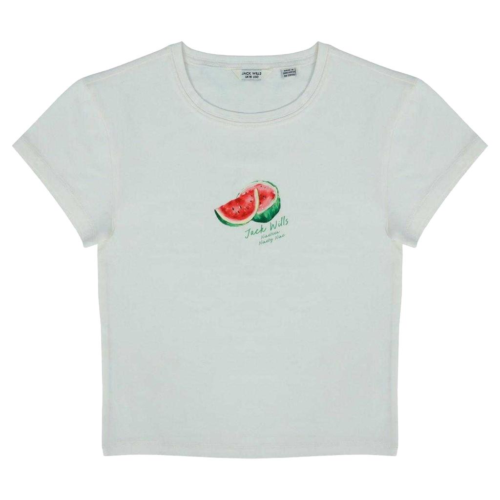 Jack Wills Womens/Ladies Watermelon Cotton Crop Top