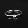 White Topaz 3mm Round Ring 925 Sterling Silver Rhodium Plated Elegant Jewelry
