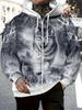 Mens Full Zip Hooded Wolf Graphic Drawstring Hood Side Pockets Lightweight Outerwear Sports Gym Long Sleeve Oversize Sweatshirt