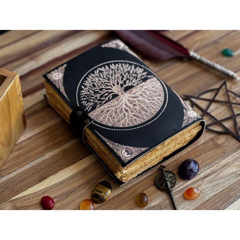 Leather Journal Tree of Life - Genuine Leather Notebooks For Women - Beautiful Journal For Sketches Book Traveling Book Blank Spell Book