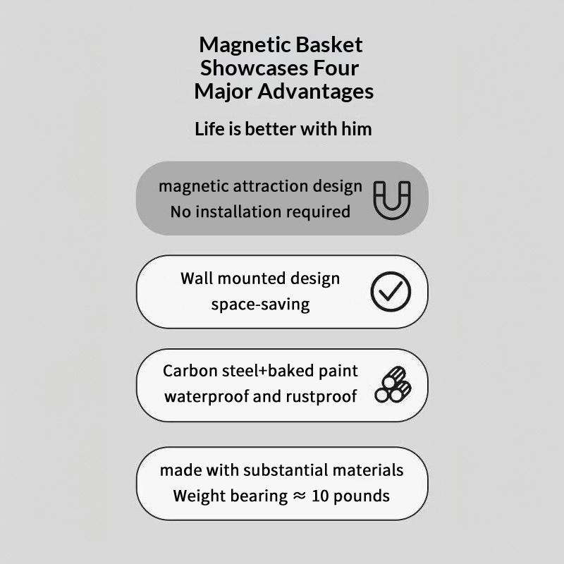 Heavy Duty Metal Magnetic Refrigerator Storage Rack Large Capacity Space Saving Organizer for Pantry Snacks